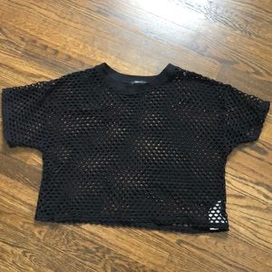 Black mesh top